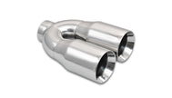 Vibrant 2.5in ID Dual 3.5in OD Round SS Tips (Double Wall, Straight Cut) - Boost Factory