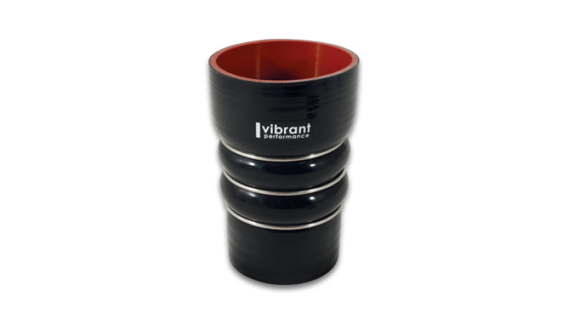 Vibrant Silicone Coupling 4 Ply Aramid CAC Transition Hose 4in x 3.5in Inlet/Outlet - Black - Boost Factory