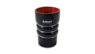 Vibrant Silicone Coupling 4 Ply Aramid CAC Transition Hose 4in x 3.5in Inlet/Outlet - Black - Boost Factory