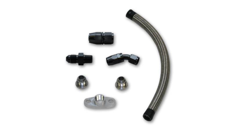 Vibrant Univ Top Mount Oil Drain Kit incl 20in Teflon lined S.S. hose Fitting - Boost Factory