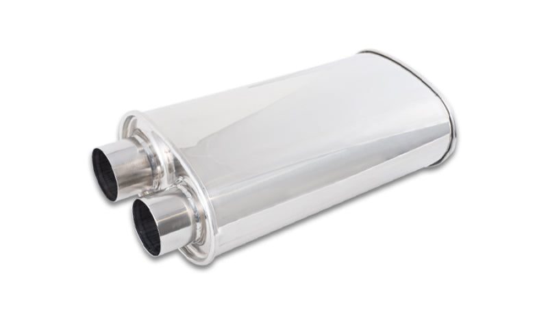 Vibrant Streetpower Oval Muffler 2.50in Inlet/Outlet (Same side) - Boost Factory