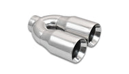 Vibrant 2.5in ID Dual 3.5in OD Round SS Tips (Double Wall, Straight Cut) - Boost Factory