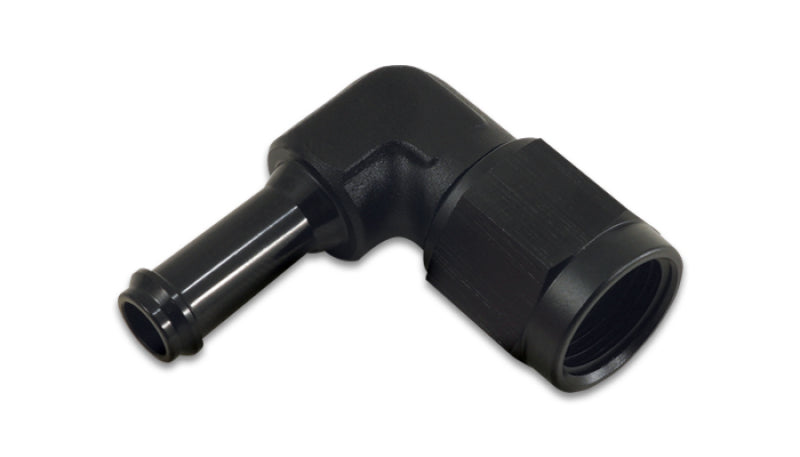 Vibrant -8AN to 3/8in Hose Barb 90 Degree Adapter - Anodized Black - Boost Factory