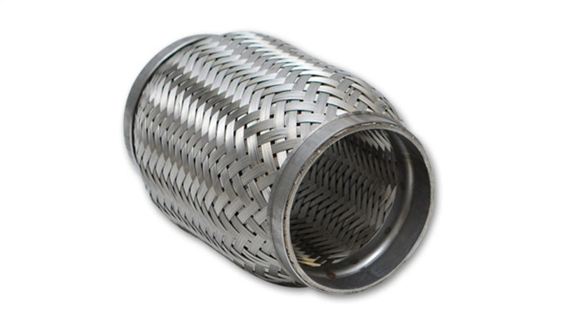 Vibrant SS Flex Coupling with Inner Braid Liner 2.5in inlet/outlet x 4in flex length - Boost Factory