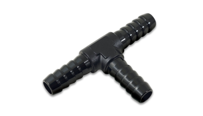 Vibrant 3/8in Barbed Tee Adapter - Black Anodized - 11427