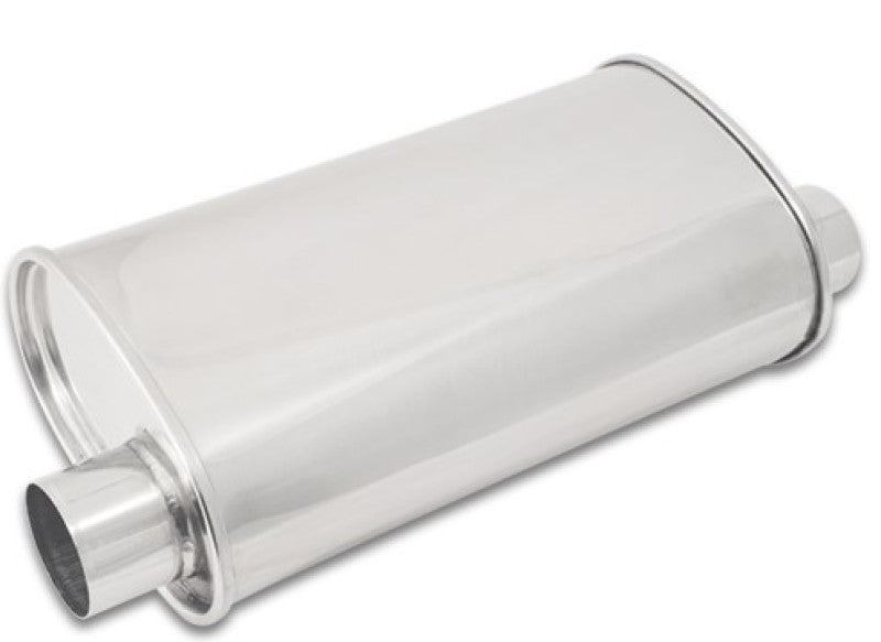 Vibrant StreetPower Oval Muffler 5in x 9in x 15in - 2.5in inlet/outlet (Offset-Offset Same Side) - Boost Factory