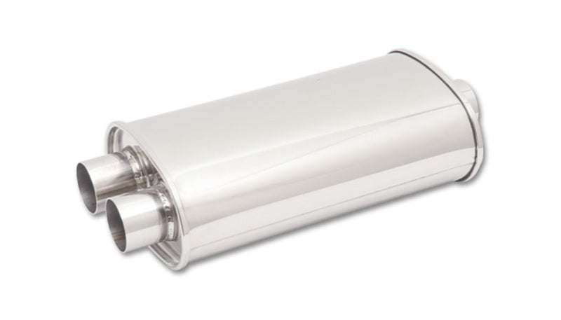 Vibrant StreetPower Oval Muff 5in x 9in x 15in long body 3in in I.D. x dual 2.5in out Center-Dual - Boost Factory