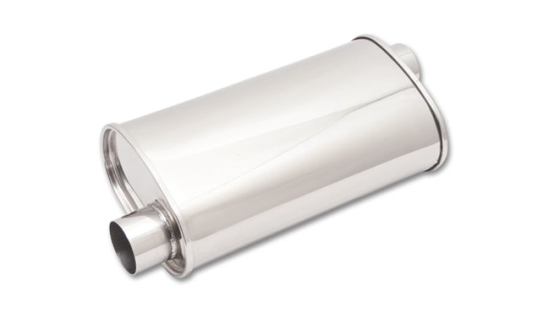 Vibrant StreetPower Oval Muffler 5in x 9in x 15in - 2.25in inlet/outlet (Offset-Offset Same Side) - Boost Factory