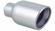 Vibrant 4in Round SS Exhaust Tip (Double Wall Resonated Angle Cut Rolled Edge) - Boost Factory