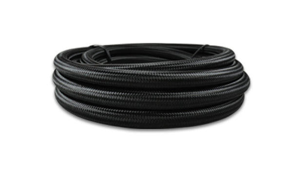 Vibrant -8 AN Black Nylon Braided Flex Hose w/ PTFE liner (5FT long) - 18988
