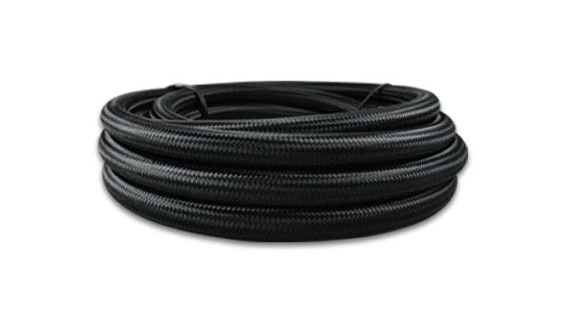 Vibrant -4 AN Black Nylon Braided Flex Hose (10 foot roll) - 11964