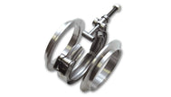 Vibrant AL V-B Flange Assembly 3.5in OD Tubing incl 2 AL V-b flanges 1 SS V-B Clamp 1 Viton O-Ring - Boost Factory