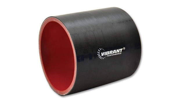 Vibrant 4 Ply Reinforced Silicone Straight Hose Coupling - 3in I.D. x 3in long (BLACK) - Boost Factory