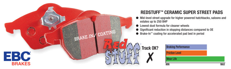 EBC 06-07 Lexus GS300 3.0 Redstuff Front Brake Pads - Boost Factory