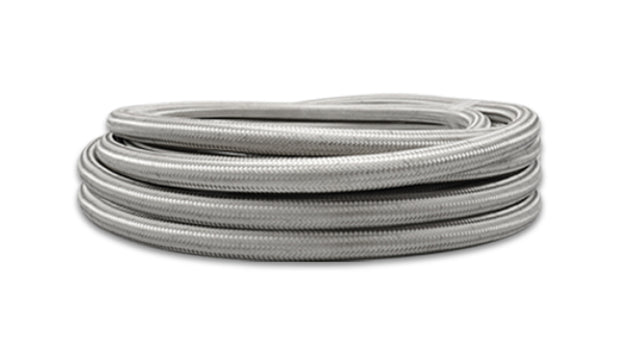 Vibrant SS Braided Flex Hose with PTFE Liner -8 AN 0.42in ID (20 foot roll) - Boost Factory